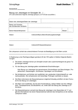 Gesuch für den Bezug des Jokertags im Schuljahr