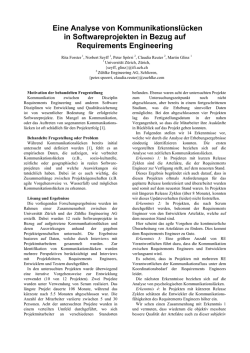 Eine Analyse von Kommunikationsl&uuml;cken in Softwareprojekten in