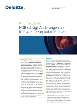 IFRS fokussiert IASB schl&auml;gt &Auml;nderungen an IFRS 4 in Bezug auf