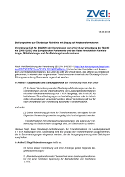 15.09.2015 Stellungnahme zur Ökodesign