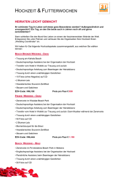 HOCHZEIT & FLITTERWOCHEN