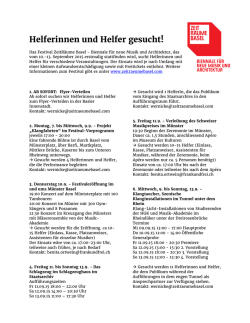 Helferinnen und Helfer gesucht!