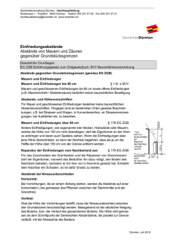 Einfriedungsabst&auml;nde Abst&auml;nde von Mauern und Z&auml;unen