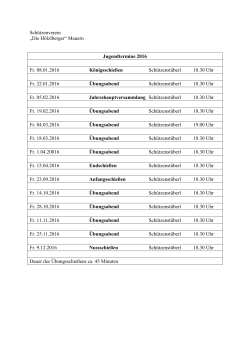 Schützenverein „Die Hölzlberger“ Mauern Jugendtermine 2016 Fr