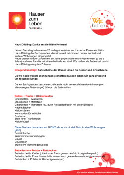 Haus Döbling: Danke an alle MithelferInnen!