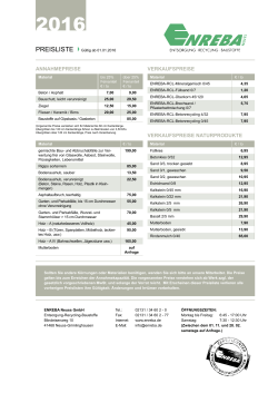 Preisliste - Enreba Neuss GmbH