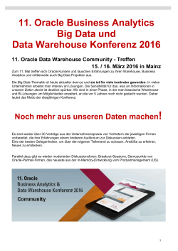 Oracle-Konferenz - Oracle Data Warehouse Community Seite