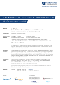 4. HR-Konferenz der Life-Sciences- & Gesundheits