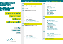Internationale Konferenz Aktiver Schallschutz