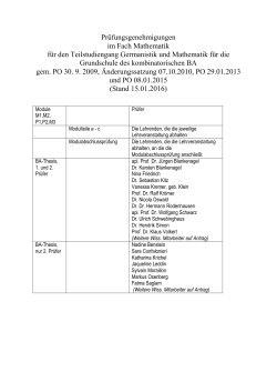 Pr&uuml;fungsberechtigungen Teilbereich Mathematik