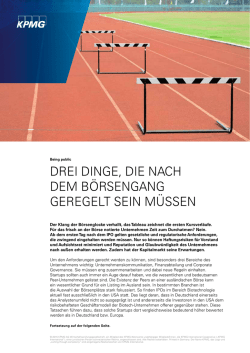 drei dinge, die nach dem b&ouml;rsengang geregelt sein m&uuml;ssen