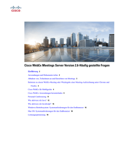 Cisco WebEx Meetings Server Version 2.6