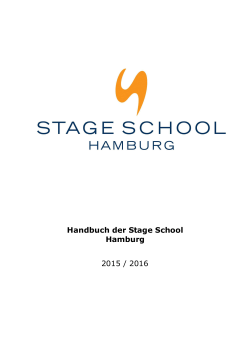 Handbuch 2015/2016 - Stage School Hamburg