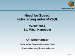 Need for Speed: Indexierung unter MySQL