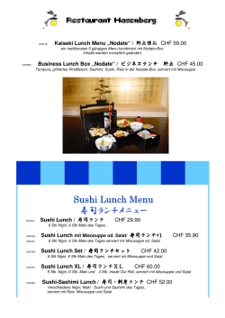 Japanese Lunch Menüs (Sa, So.)