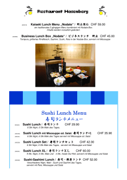 Japanese Lunch Men&uuml;s (Sa, So.)
