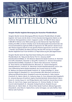 Hengeler Mueller begleitet Börsengang der Deutschen
