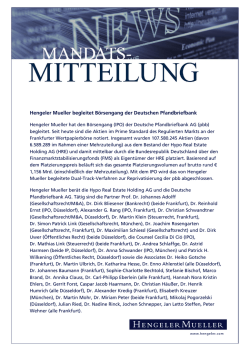 Hengeler Mueller begleitet B&ouml;rsengang der Deutschen