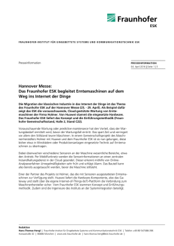 Hannover Messe: Das Fraunhofer ESK begleitet Erntemaschinen