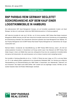 BNP PARIBAS REIM GERMANY BEGLEITET SÜDKOREANISCHE