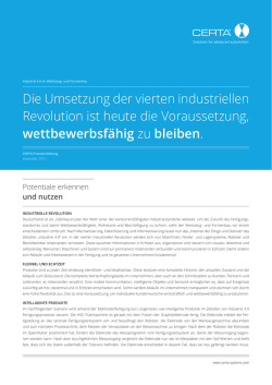 Die Umsetzung der vierten industriellen Revolution ist heute die