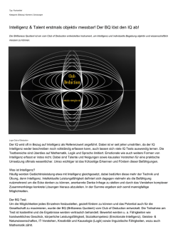 Intelligenz & Talent erstmals objektiv messbar!