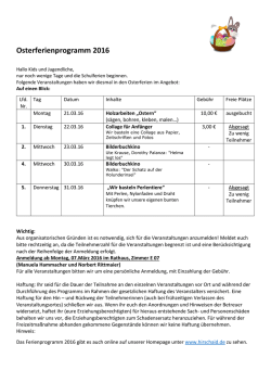 Osterferienprogramm 2016