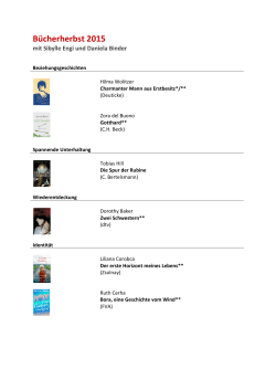 Bücherliste Bücherherbst 2015