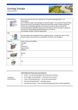 Einstieg: Energie