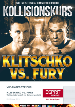 VIP-ANGEBOTE FÜR: KLITSCHKO vs. FURY