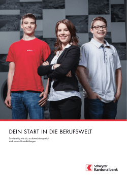 Broschüre Grundbildung  - bei der Schwyzer Kantonalbank