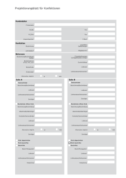 Projektierungsblatt für Konfektionen