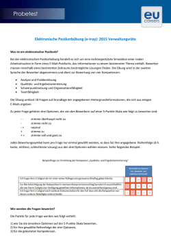 Elektronische Postkorb&uuml;bung (e-tray): 2015
