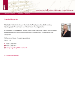 Sandy Majuntke - Hochschule f&uuml;r Musik FRANZ LISZT Weimar