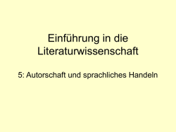 Einf&uuml;hrung in die Literaturwissenschaft