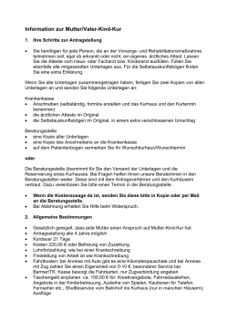 Information zur Mutter/Vater-Kind-Kur