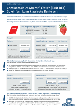 Continentale easy Rente&reg; Classic (Tarif RE1) So einfach kann