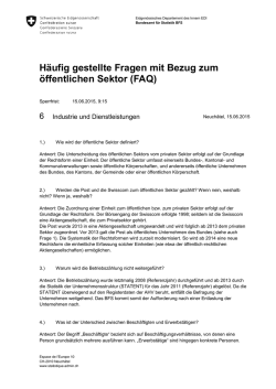 H&auml;ufig gestellte Fragen mit Bezug zum &ouml;ffentlichen Sektor (FAQ)