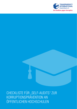 zur Korruptionsprävention an Hochschulen