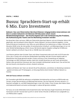 Busuu: Sprachlern-Start-up erhält 6 Mio. Euro