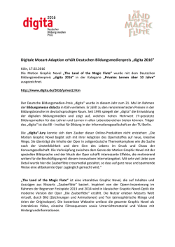 Digitale Mozart-Adaption erh&auml;lt Deutschen Bildungsmedienpreis