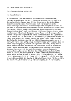 HCD erh&auml;lt einen Warnschuss