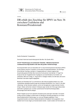 Deutsche Bahn erhält Zuschlag für SPNV im Netz 3b