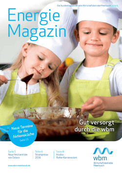 Gut versorgt durch die wbm