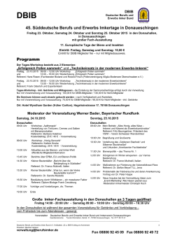 Donaueschingen 2015 Programm - Deutscher Berufs