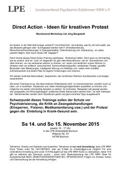 Direct Action - Ideen für kreativen Protest Sa 14. und So 15