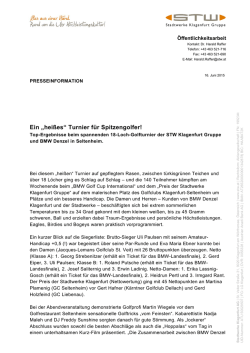 Ein &bdquo;hei&szlig;es&ldquo; Turnier f&uuml;r Spitzengolfer!