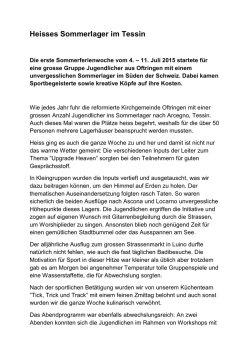 Heisses Sommerlager im Tessin