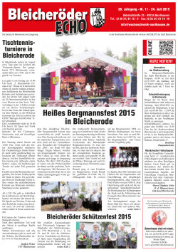 Hei&szlig;es Bergmannsfest 2015 in Bleicherode