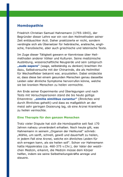 Hom&ouml;opathie - praxis